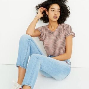 Madewell Lo-Fi Shrunken Tee in Nona Stripe Small